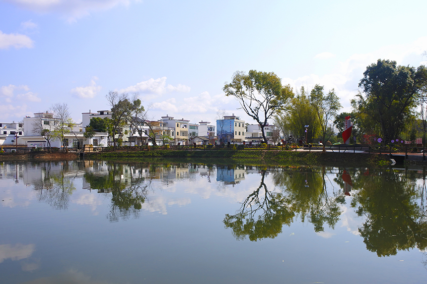 江西省信丰县大阿镇明星村宜居宜养的绿色生态环境。李敏摄