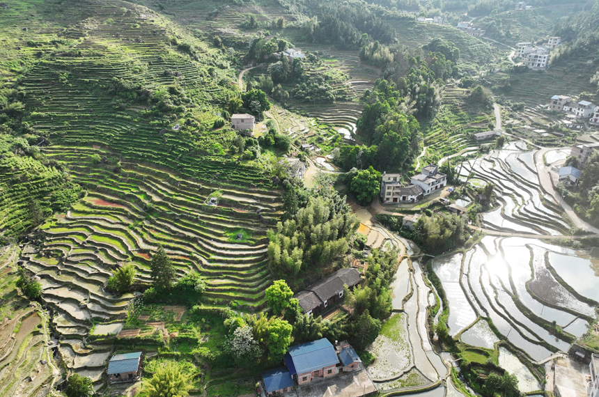 层层梯田阡陌纵横，美如画卷。李建平摄