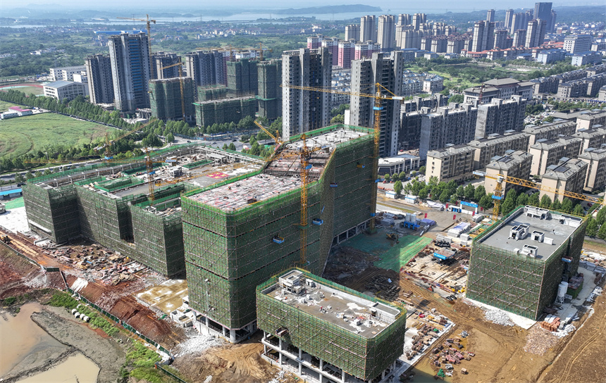 航拍工地建設現場。