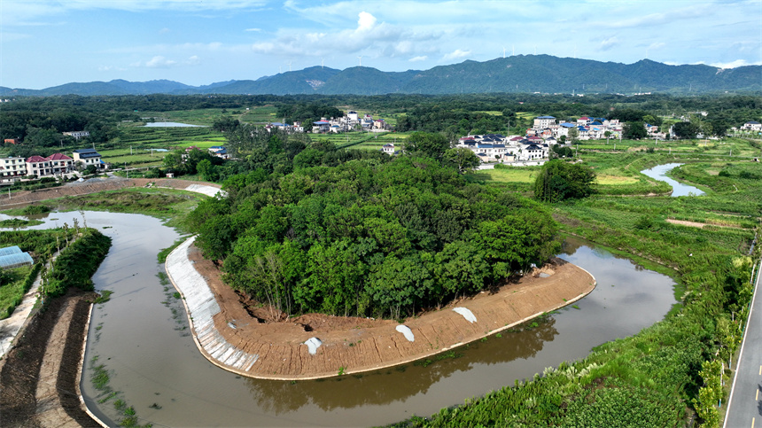 航拍湖口县均桥镇文桥水流域。郑飞华摄