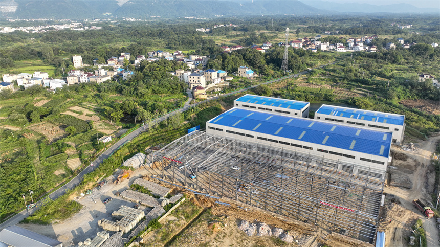 湖口縣付垅鄉工業園區項目建設現場。吳江攝