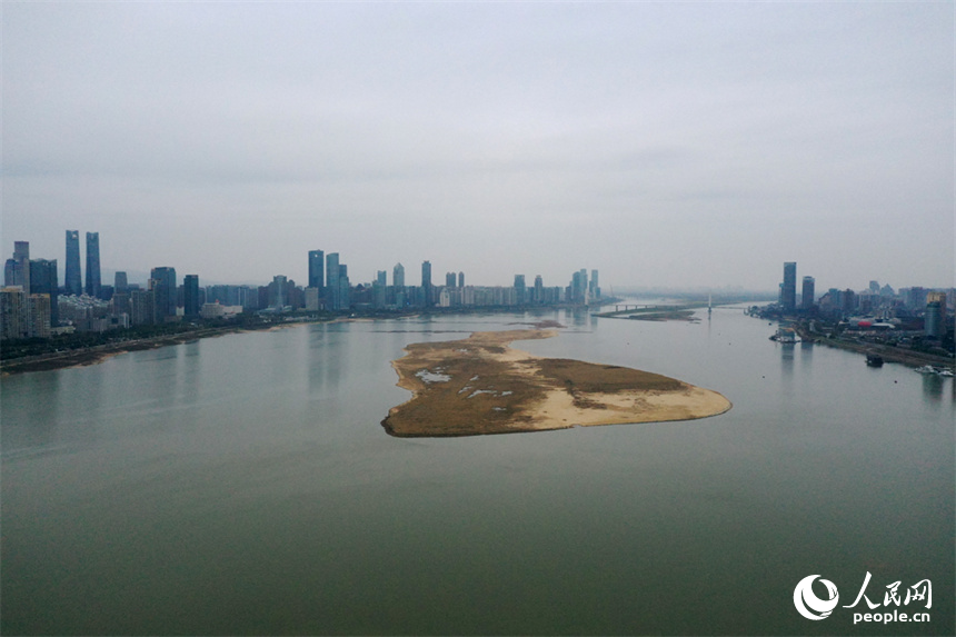 3月3日赣江南昌段水位实况。受持续降雨影响，水位上涨。 人民网记者 时雨摄