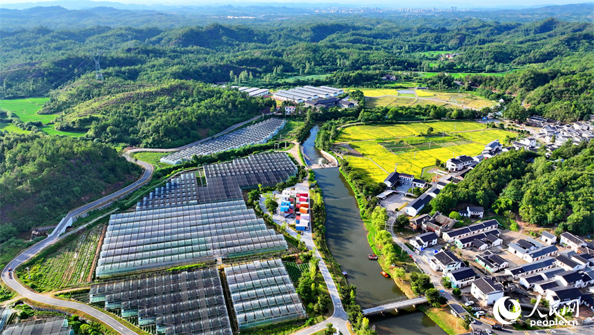 撫州市廣昌縣旴江鎮彭田村溪畔彭田鄉村旅游點，各式各樣的游玩項目吸引了不少游客前來體驗。人民網 朱海鵬攝