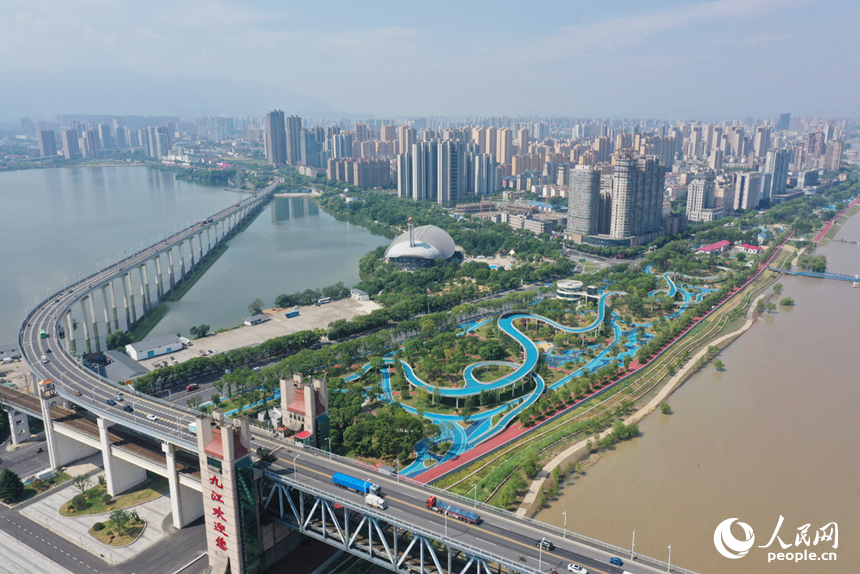 長江國家文化公園九江城區段美景如畫。人民網記者 時雨攝