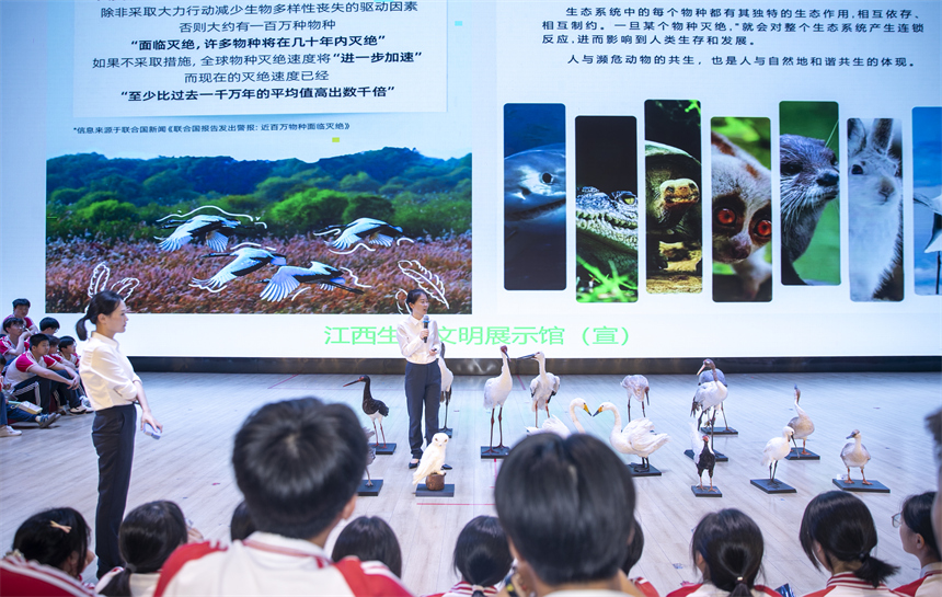 “自然課堂”在國科共青城實驗學校開講。