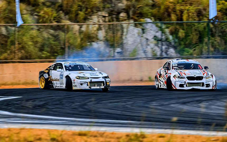 2025粵港澳大灣區汽車飄移錦標賽江西上猶站比賽現場。羅寧攝