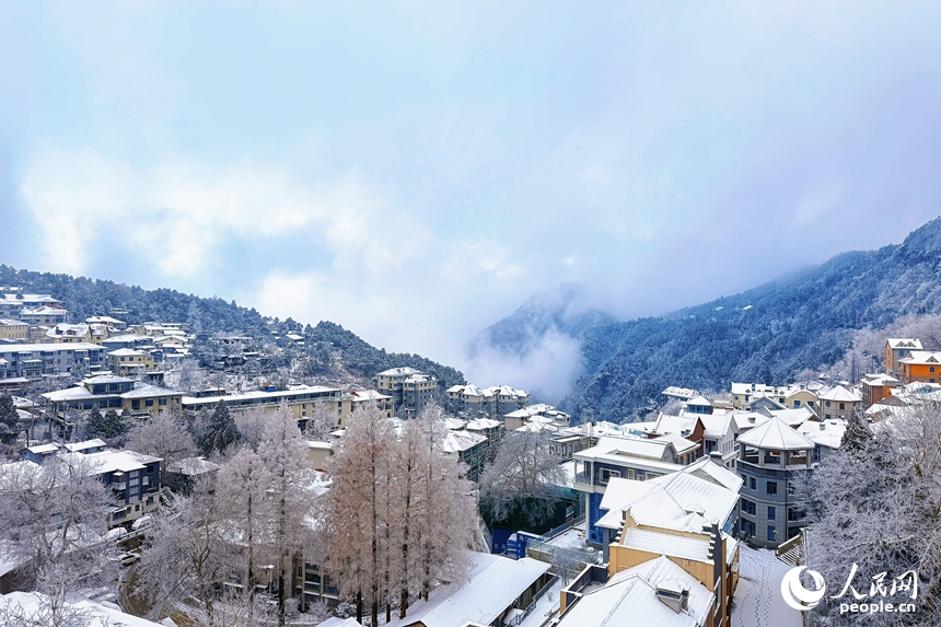 雪后庐山银装素裹，宛若童话世界。人民网记者 邱烨摄