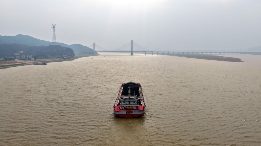 鄱陽湖湖口水位實況。徐會剛攝