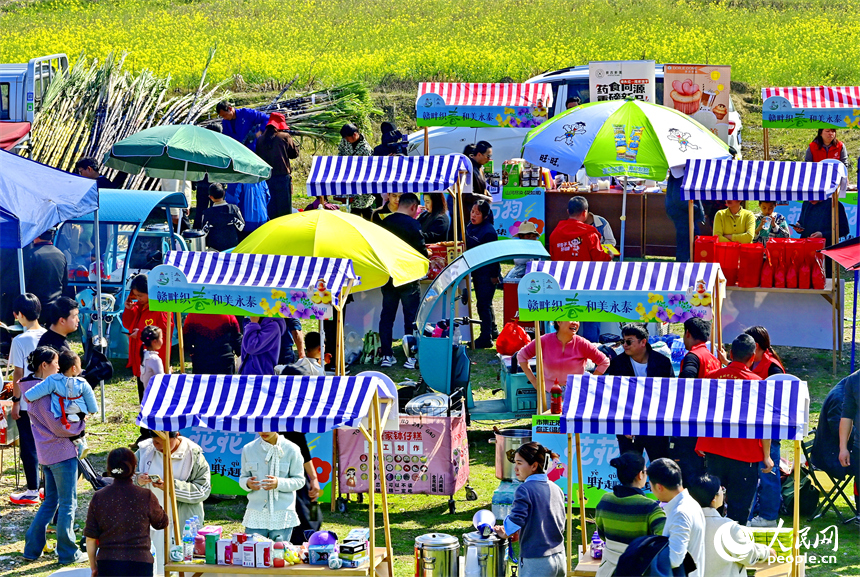 樟树市第四届七彩油菜花漫游赏花会活动现场。人民网记者 朱海鹏摄