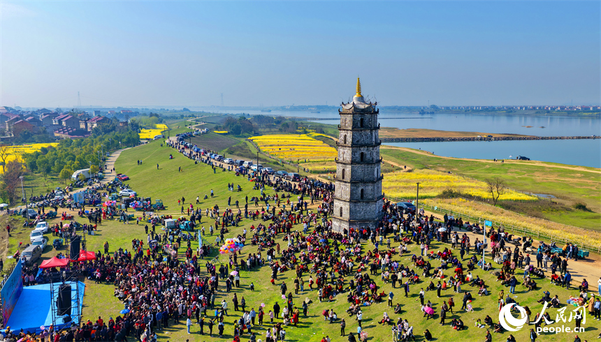 樟树市第四届七彩油菜花漫游赏花会活动现场。人民网记者 朱海鹏摄