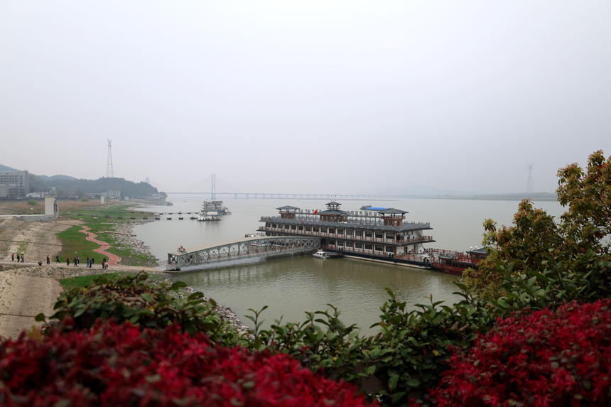 鄱陽湖湖口站水位實況。徐會剛攝