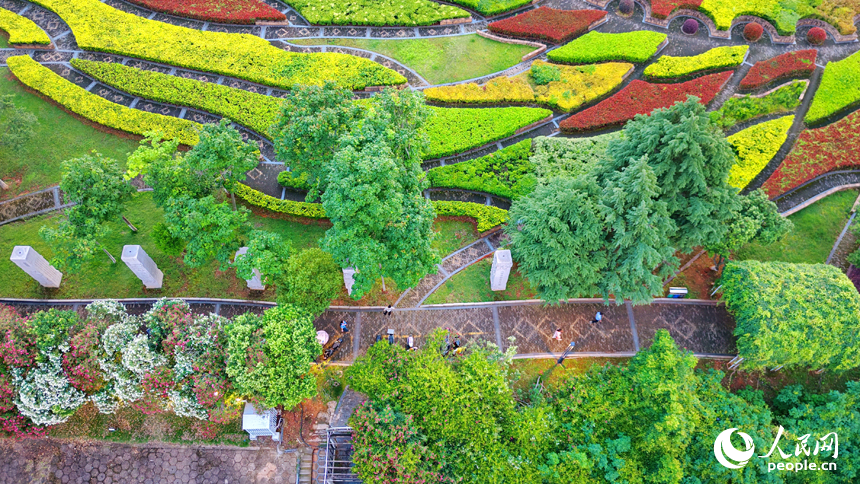 位於南昌市紅谷灘區紅角洲街道的贛江市民公園，江畔樹木繁茂、綠草如茵，吸引市民和游客前來休閑游玩。人民網記者 朱海鵬攝