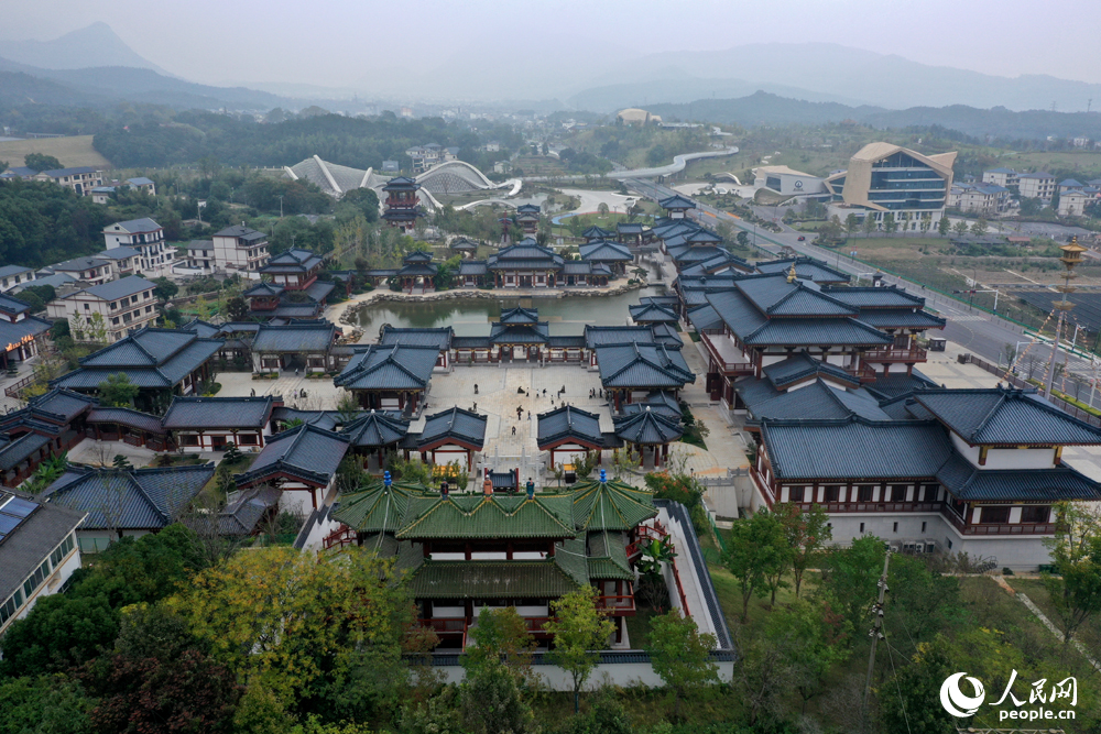 中國（廬山）杏林文化園是全國首個沉浸式中醫藥文化主題園區。人民網記者 時雨攝